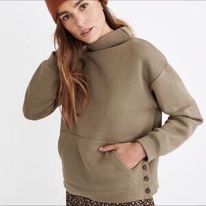 Madewell MWL Betterterry Mockneck Side-Button Sweatshirt